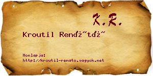 Kroutil Renátó névjegykártya