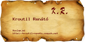 Kroutil Renátó névjegykártya
